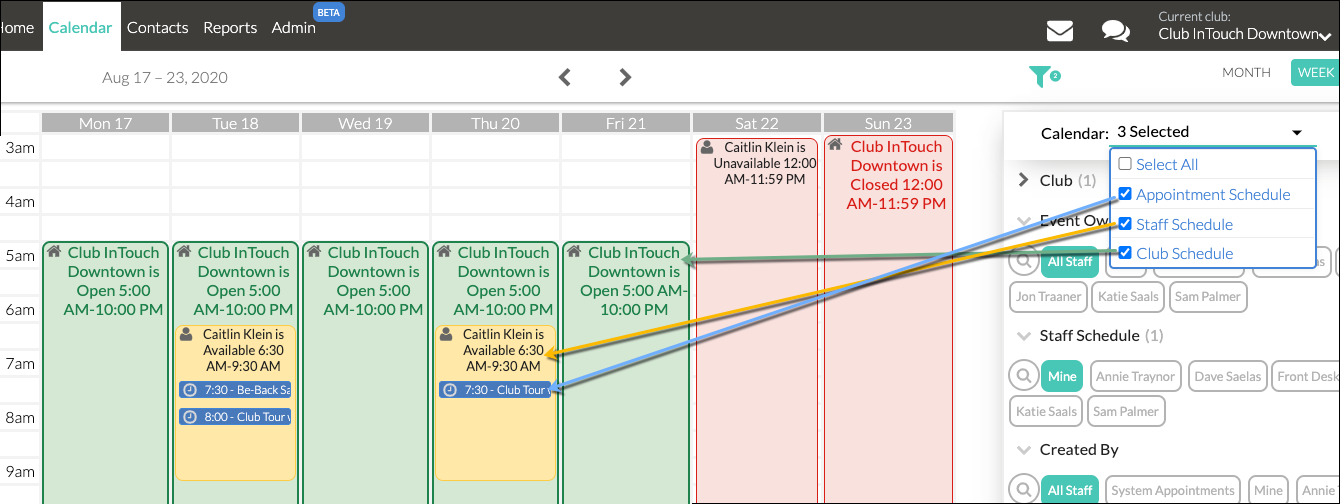 Calendar and Availability Schedules InTouch Help Center